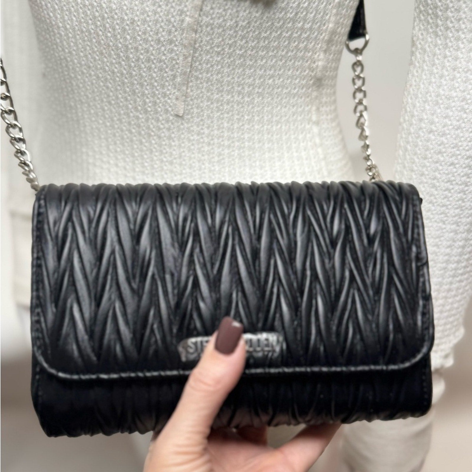 Steve Madden Black Matelasse bag