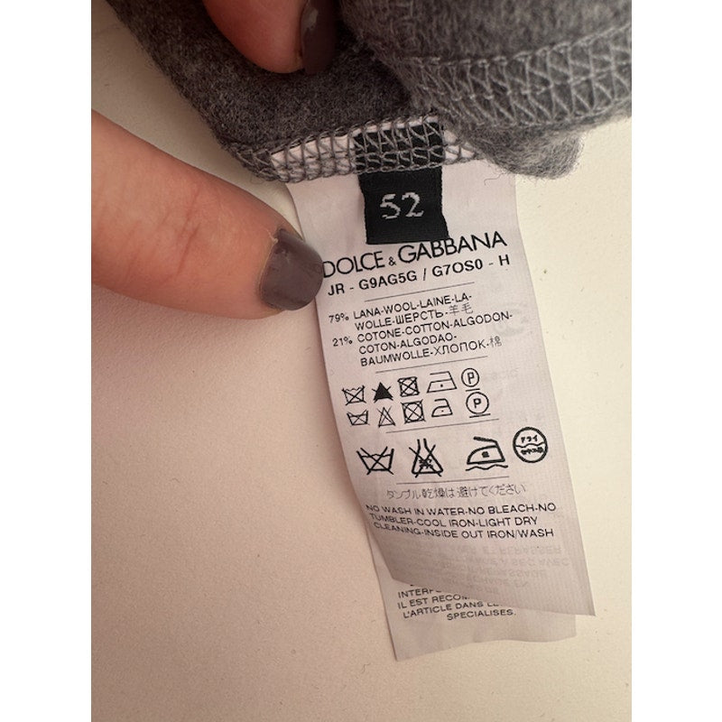 Dolce & Gabbana D&G NWT Men's Gray Wool Blend Sweater IT 52 Made in Italy