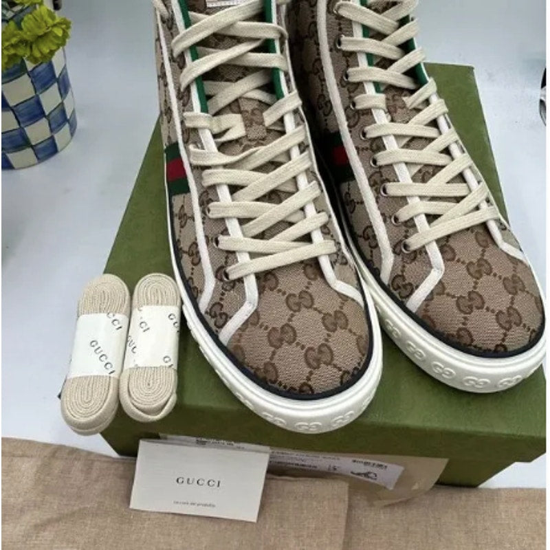 Men's Gucci tennis 1977 high top sneakers size 12.5 made in Italy