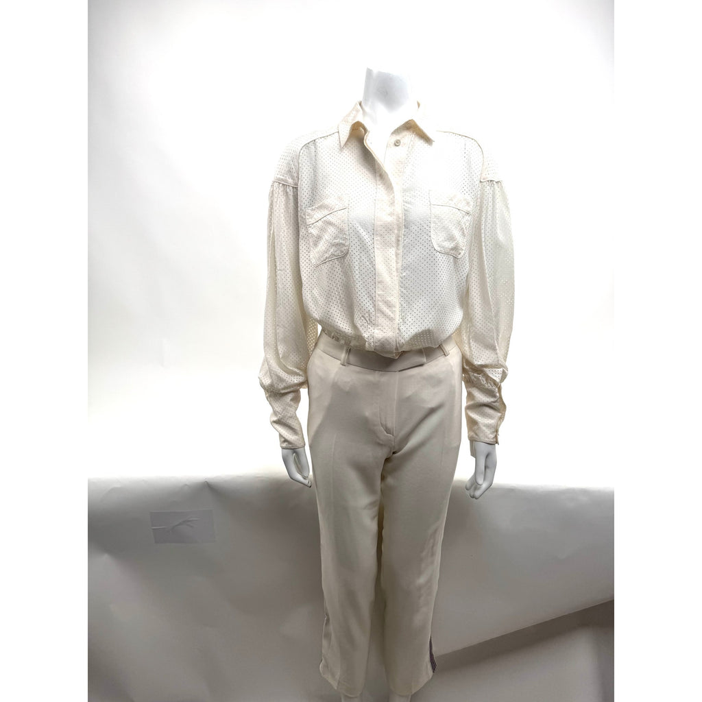 Fendi NWT 100% Silk Button Down Shirt Size IT 42 / US 4