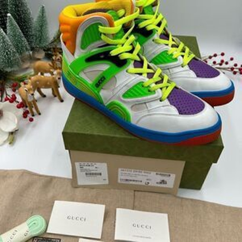 Women’s Gucci basket high top leather sneakers size 40.5