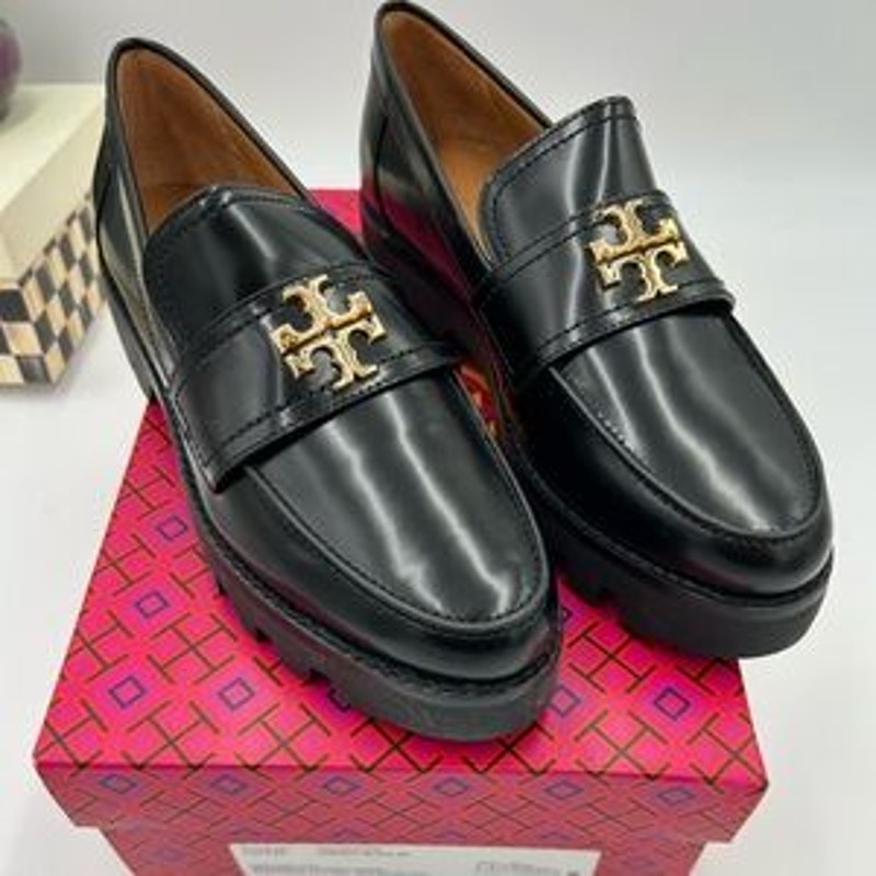 Women's Tory Burch Everly lug sole leather loafers size 8