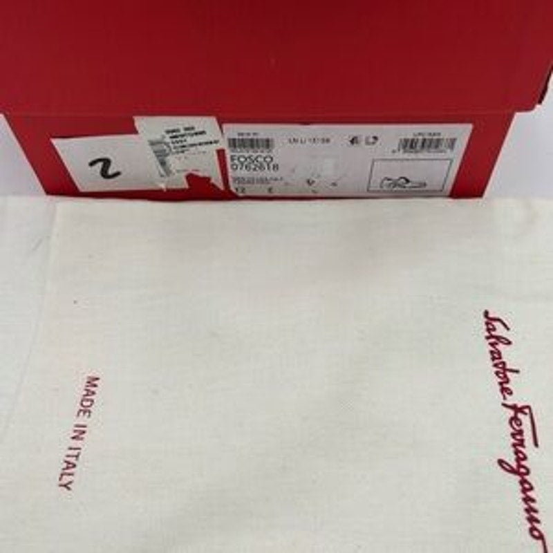 Man Salvatore, Ferragamo plain toe Derby shoes calf Leather size 12 made Italy