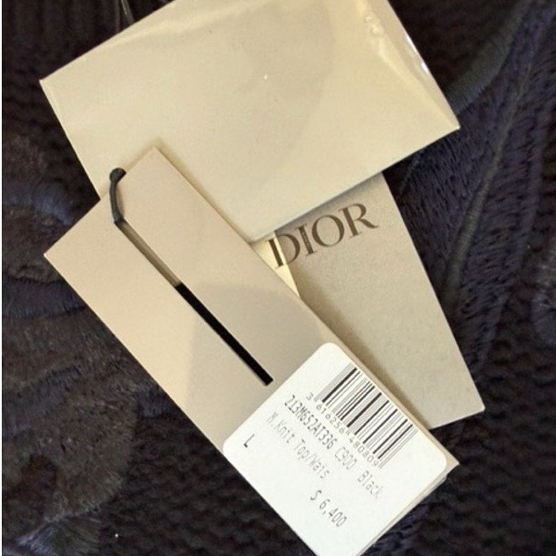 Men's Dior x Sacai NEW Black Wool Cashmere Knit Sweater Size L - Rare