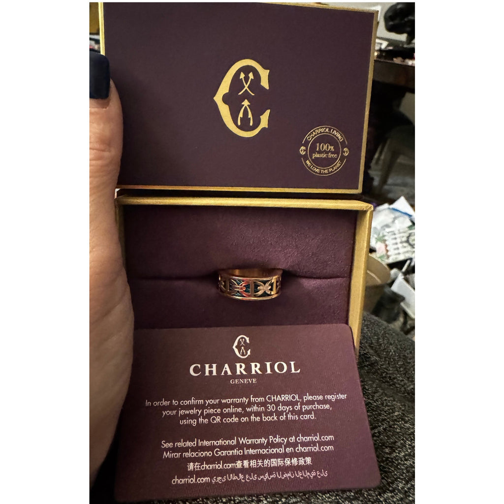 Charriol Forever Marine Full Inclusion Ring Size 8