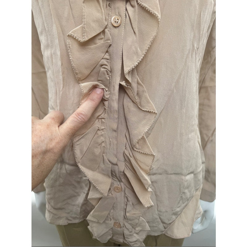 Moschino NWT 100% Silk Button Up Blouse Designer Top Size IT 42