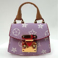 Petite Coated Canvas Top-Handle Bag Nano Charm with Gold Hardware