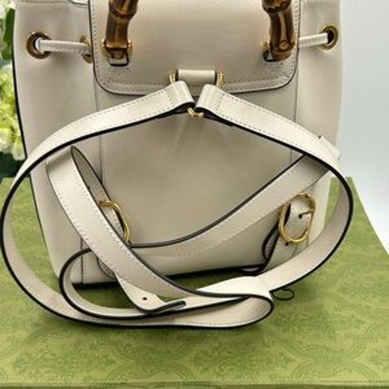 Gucci Leather bamboo backpack made in Italy NWT