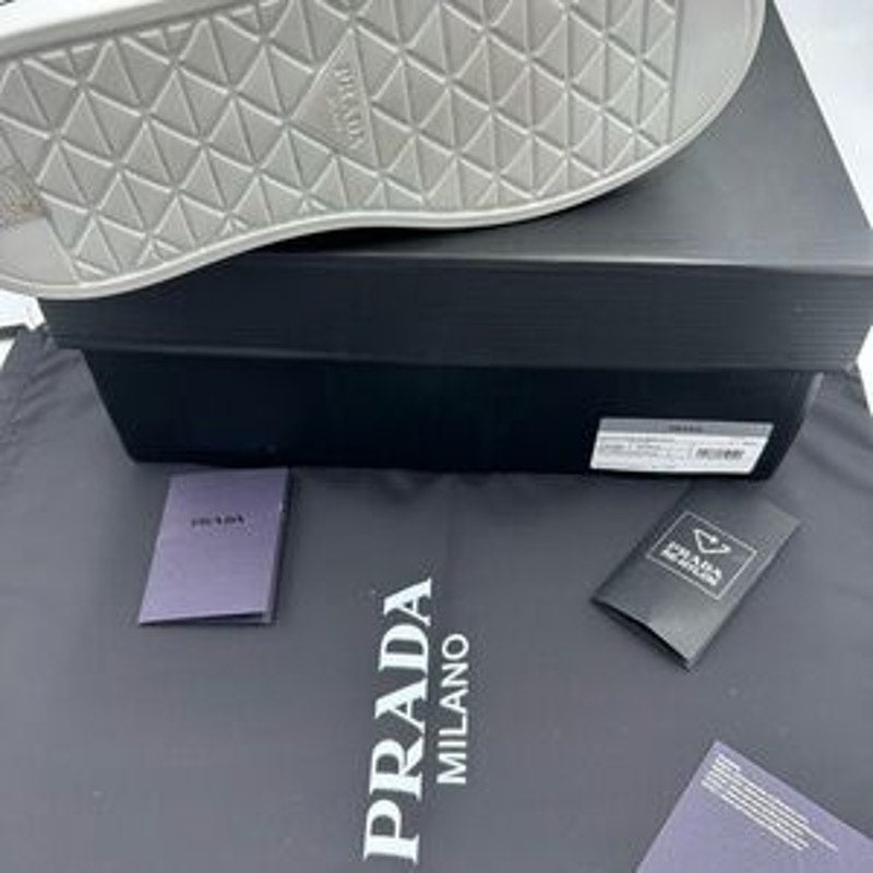 Women's Prada re-nylon leather hightop sneakers size 39.5 made in Italy