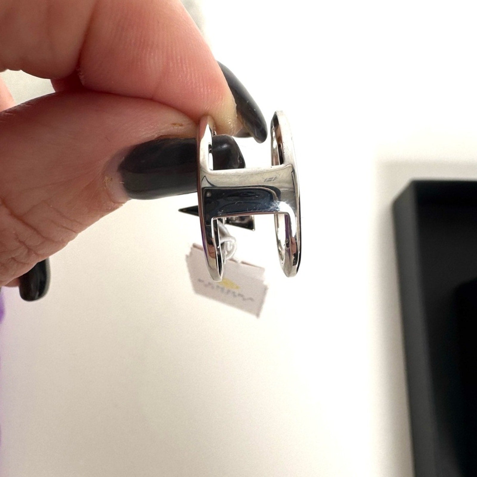 Kendra Scott Silver Ring lightning bolts pattern new with tags in branded dusty