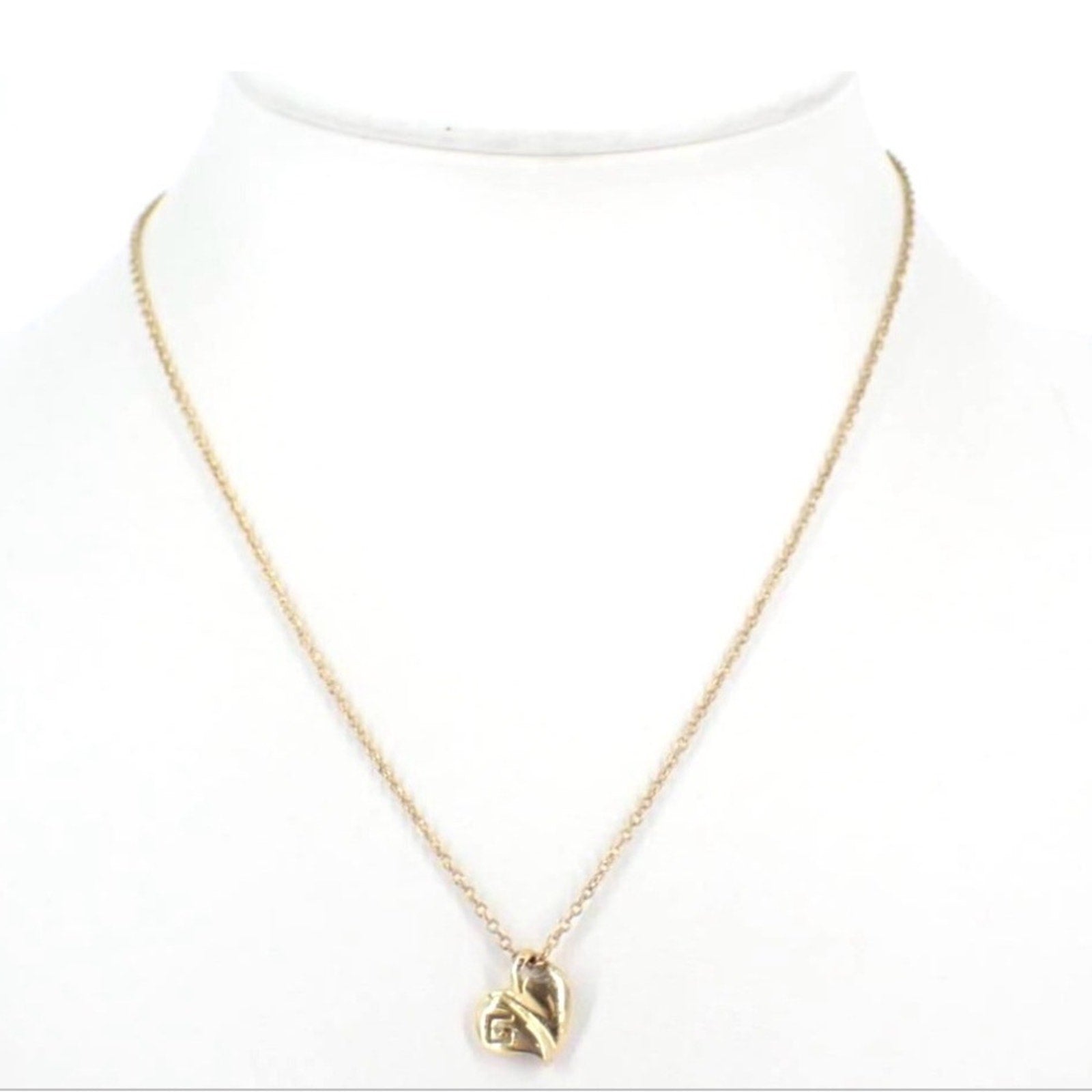 Givenchy Gold plated Vintage Heart w/G Necklace