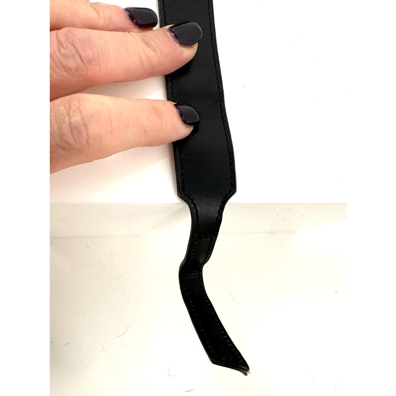 Hermes Rare Black Logo Artemis Leather With Silver Closure Bracelet