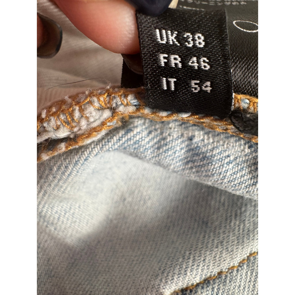 Men's Amiri MX1 Light Indigo Wash Vintage Tee Animation Patch Jeans Size 38