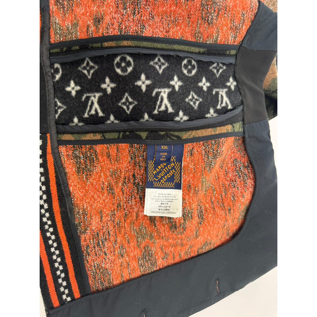 Louis Vuitton Monogram Bull Jacquard Knit Vest Turquoise Buttons XXL