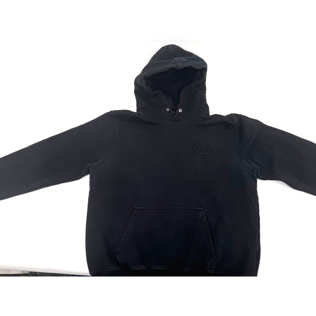 Men's Christian Dior Black CD Icon Cotton Fleece Hooded Sweatshirt Size XXL