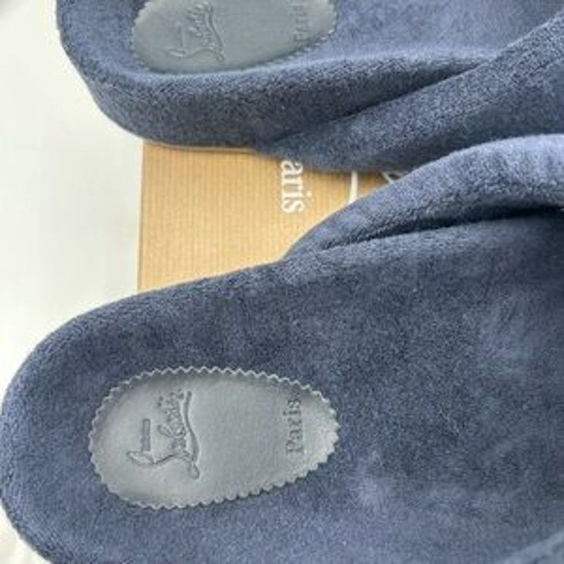 Men's Christian Louboutin BIZZU cross strap Terry cloth slide size 42 made Italy