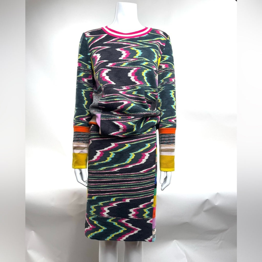 Missoni flame stitch set, cotton fabric top Size 10, Skirt Size 8 RUNS LARGE
