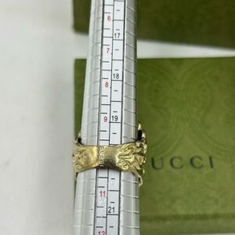 Men’s Gucci, Lionhead crystal motif ring size 10 made in Italy