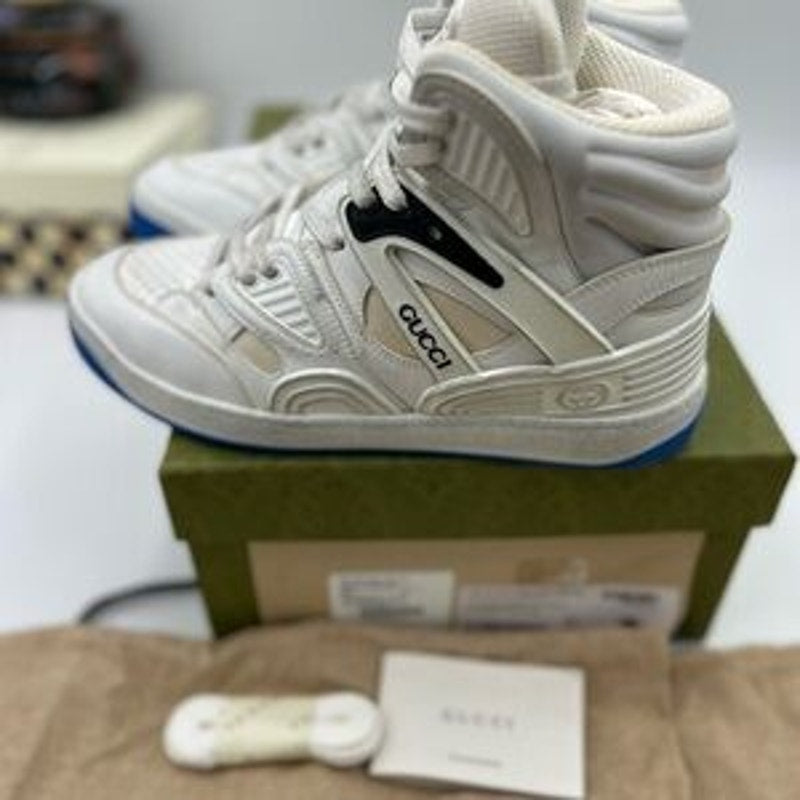 Women's Gucci interlocking G leather distressed sneakers size 37 made in Italy