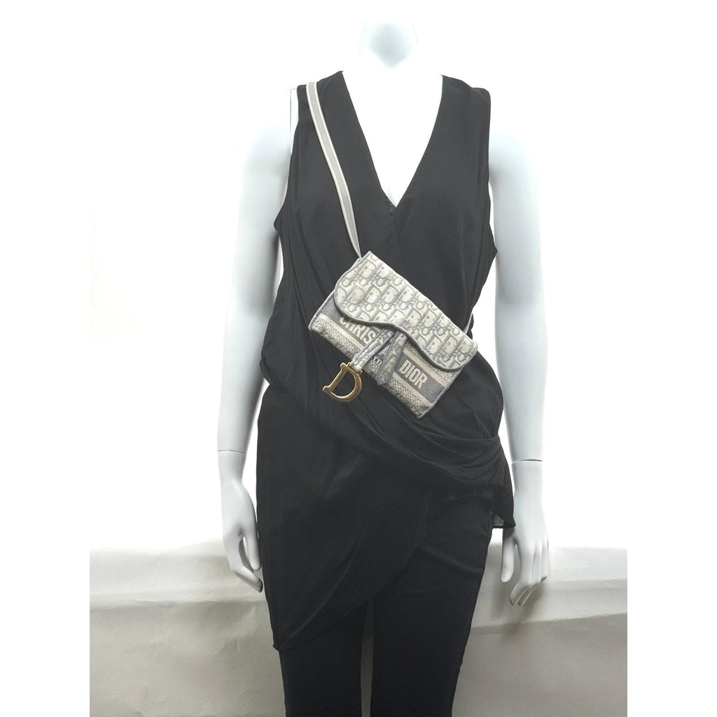 Women's Dior Saddle Grey Belt Bag