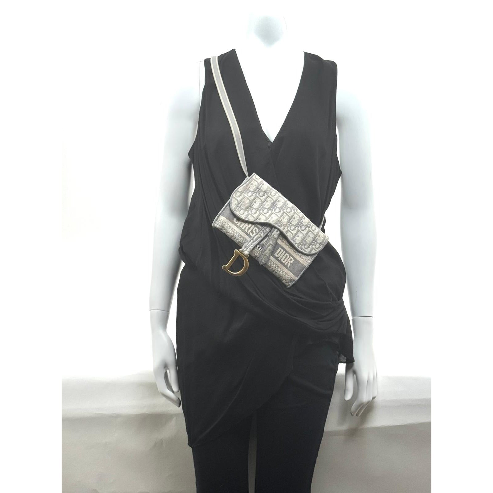Women's Dior Saddle Grey Belt Bag