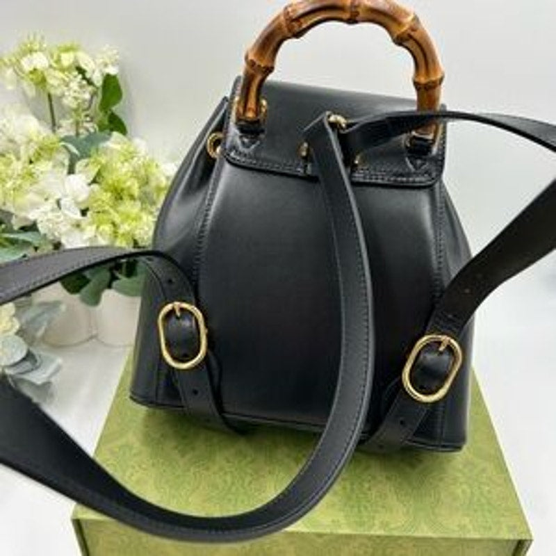 Gucci leather bamboo backpack made in Italy NWT