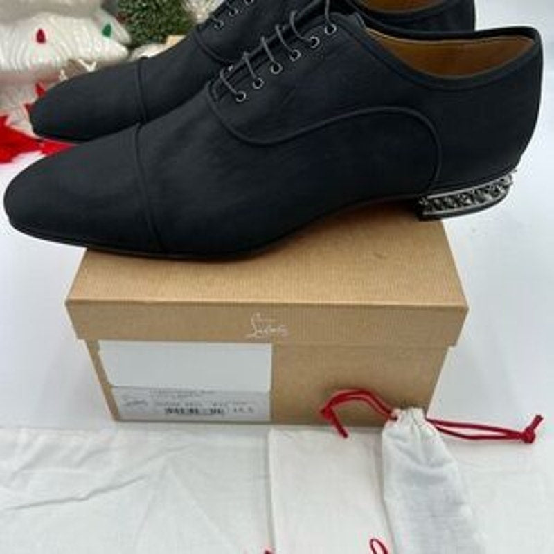 Men's Christian Louboutin GREGGYROCKS Oxford In satin with signature spike 45.5