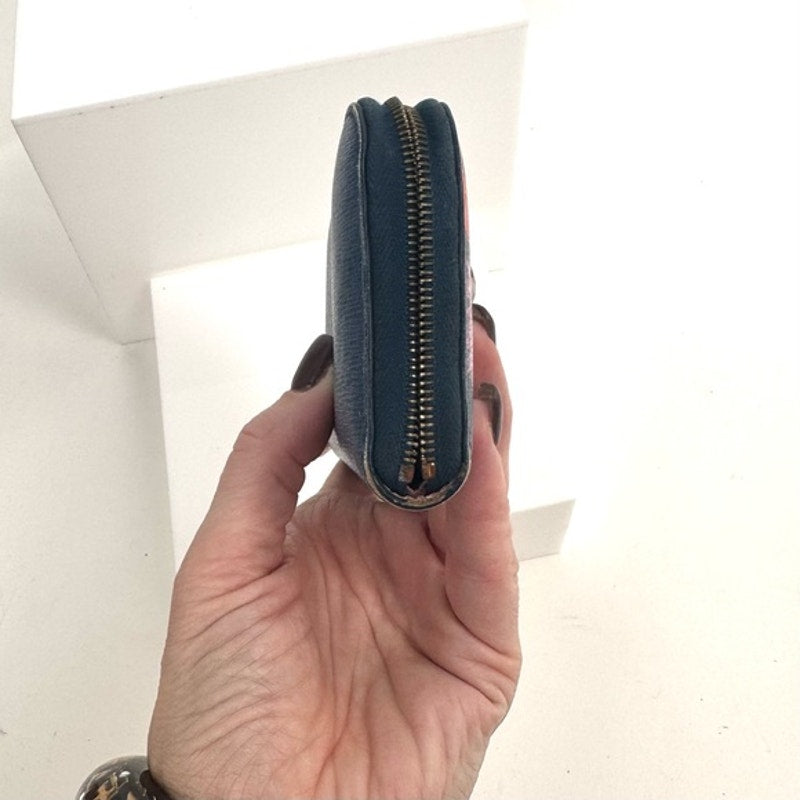 Fendi monster compact wallet, Zeid around blue fuchsia white with crystal eyes