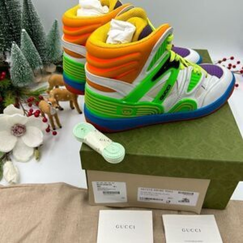 Women’s Gucci basket high top leather sneakers size 40.5