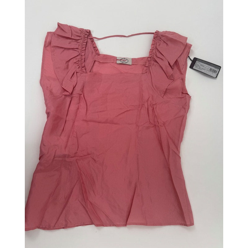 Prada NWT 100% Silk Pink Ruffle Sleeve Blouse Top IT 42 US 6-8 Made in Italy