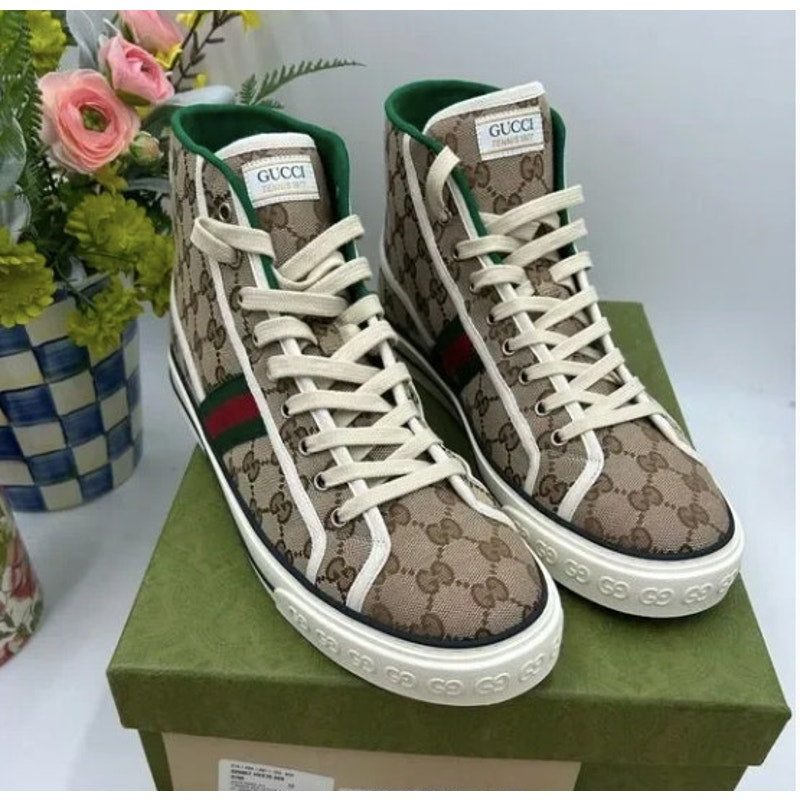 Men's Gucci 1977 tennis high top sneakers size 12 made in Italy