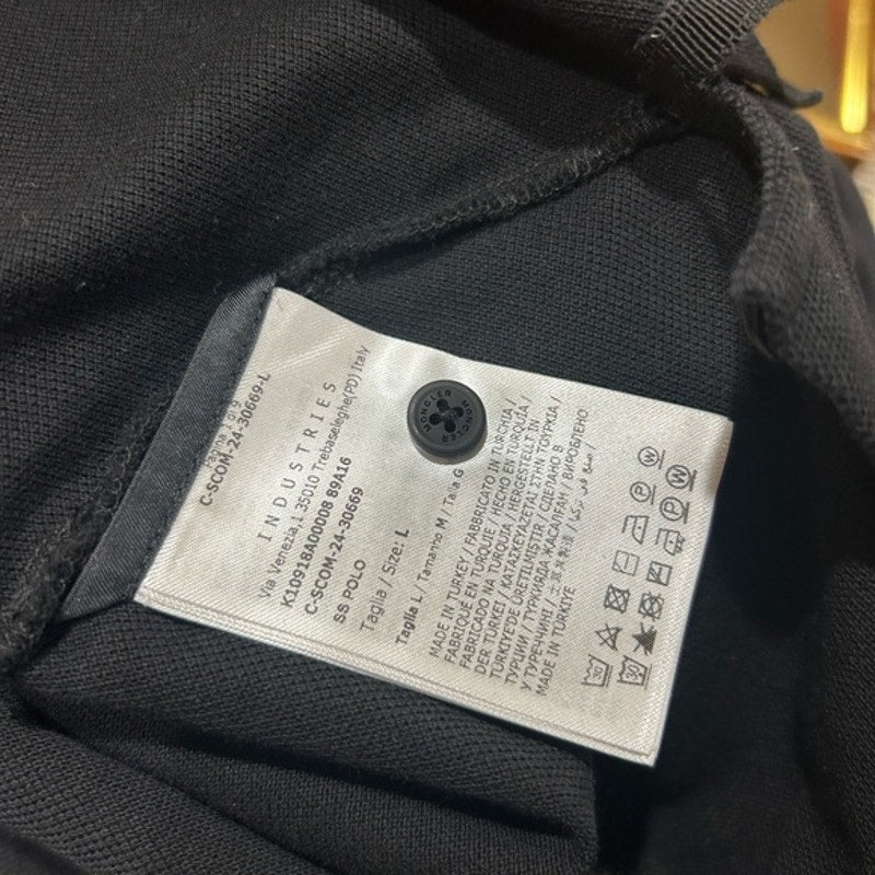 Men's Moncler slim fit logo, appliquéd, cotton polo shirt/white piping large