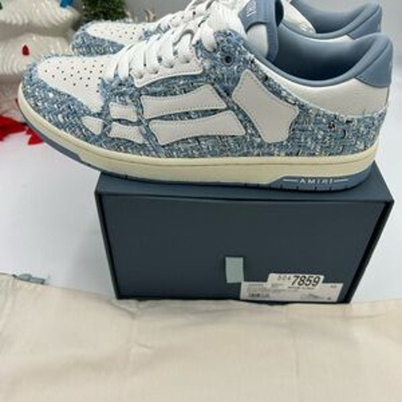 Men's Amiri skel boucle low top leather sneakers size 45