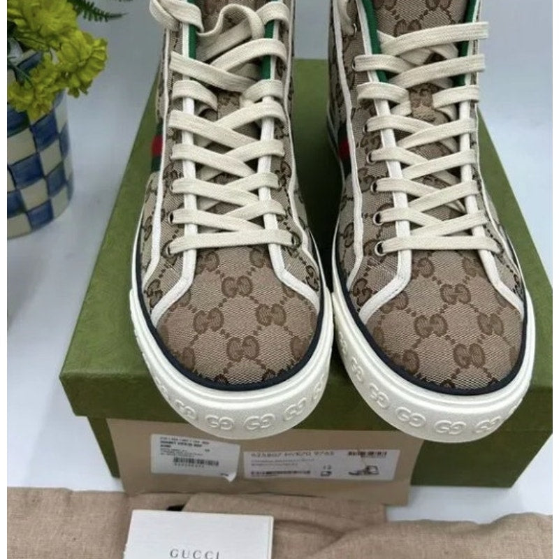 Men's Gucci 1977 tennis high top sneakers size 12 made in Italy