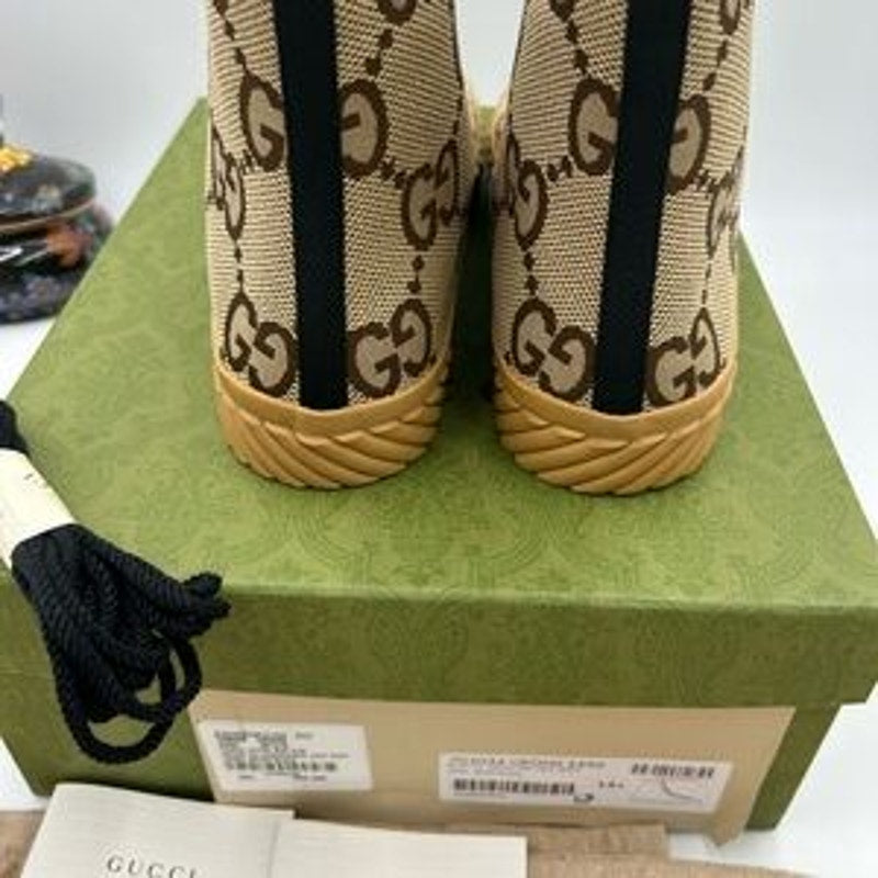 Men's Gucci, maxi GG high top canvas sneakers size 12.5 made in Spain