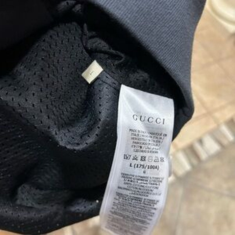 Men's Gucci, cotton jersey, zip jacket/hoodie signature GG Supreme size large