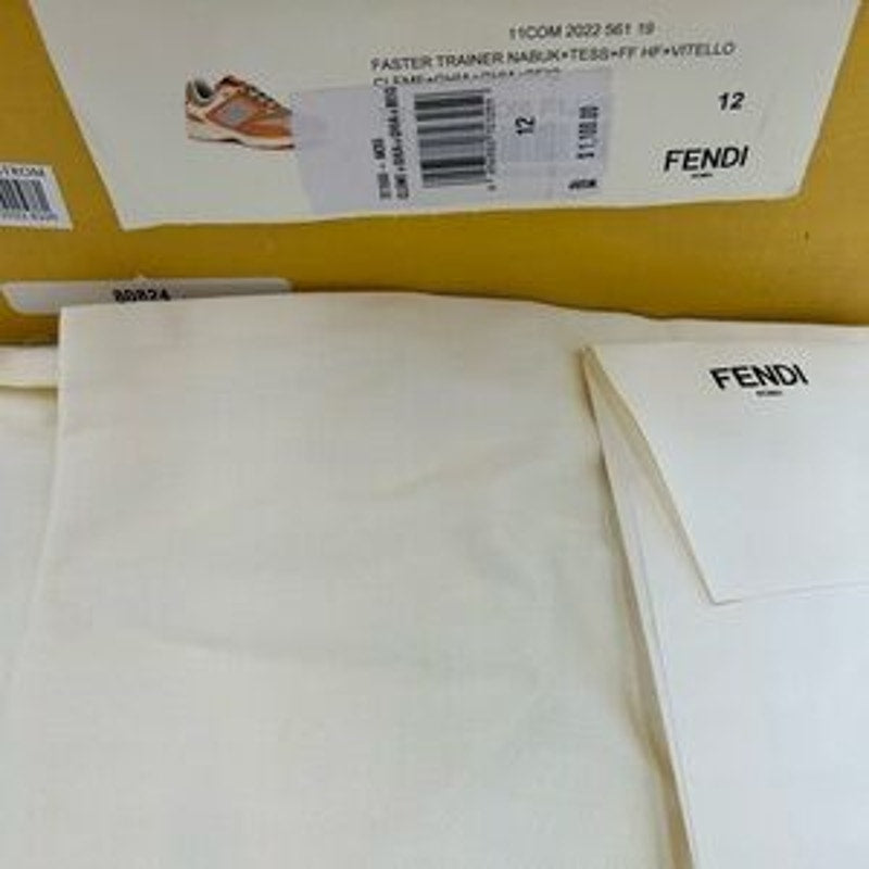 Fendi Men's FF logo textile runner sneakers size 12 made in Italy