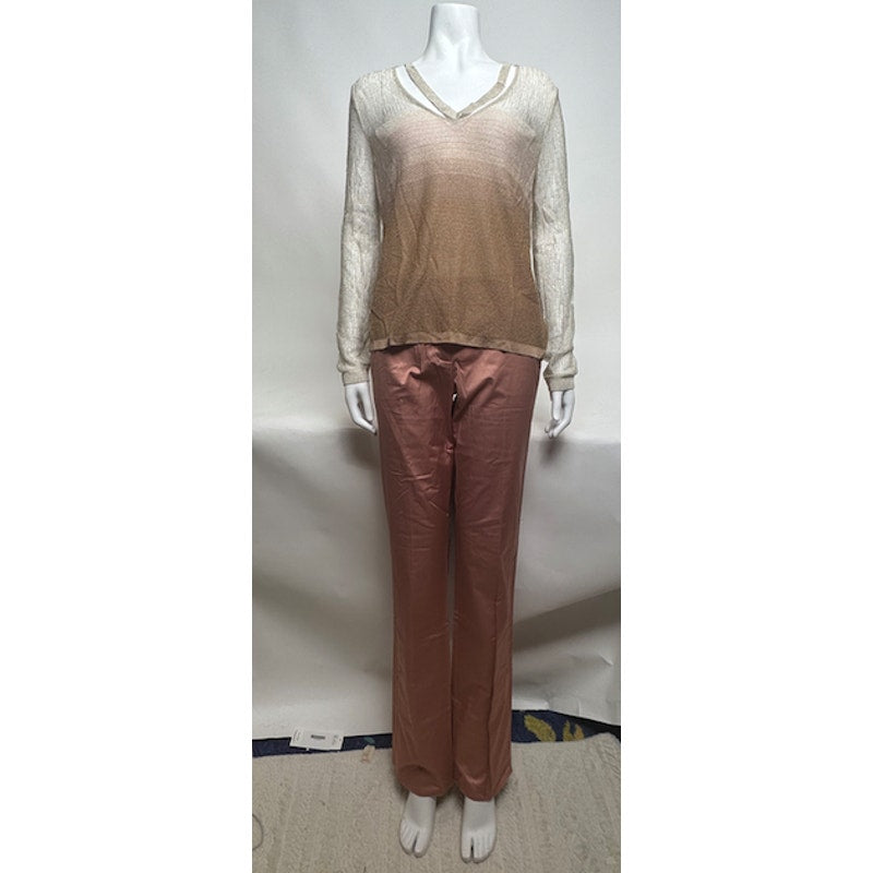 Missoni NWOT Metallic Long Sleeve V-Neck Blouse Size XS