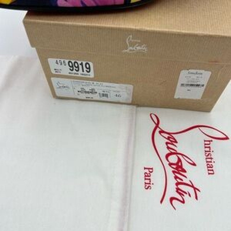 Men's Christian Louboutin, dandy chick roses, satin loafers size 46 made Italy