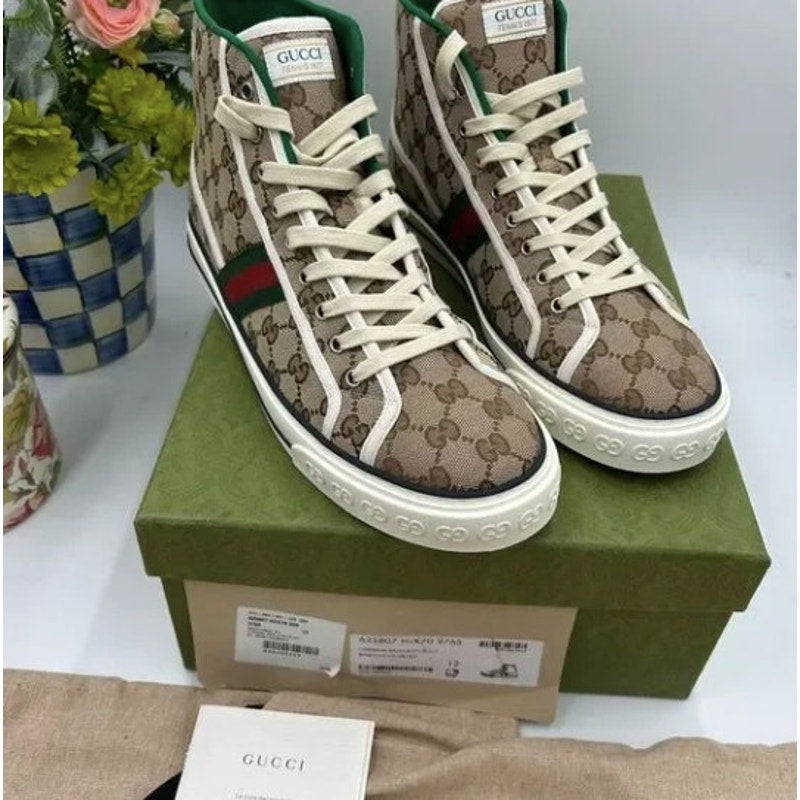 Men's Gucci 1977 tennis high top sneakers size 12 made in Italy