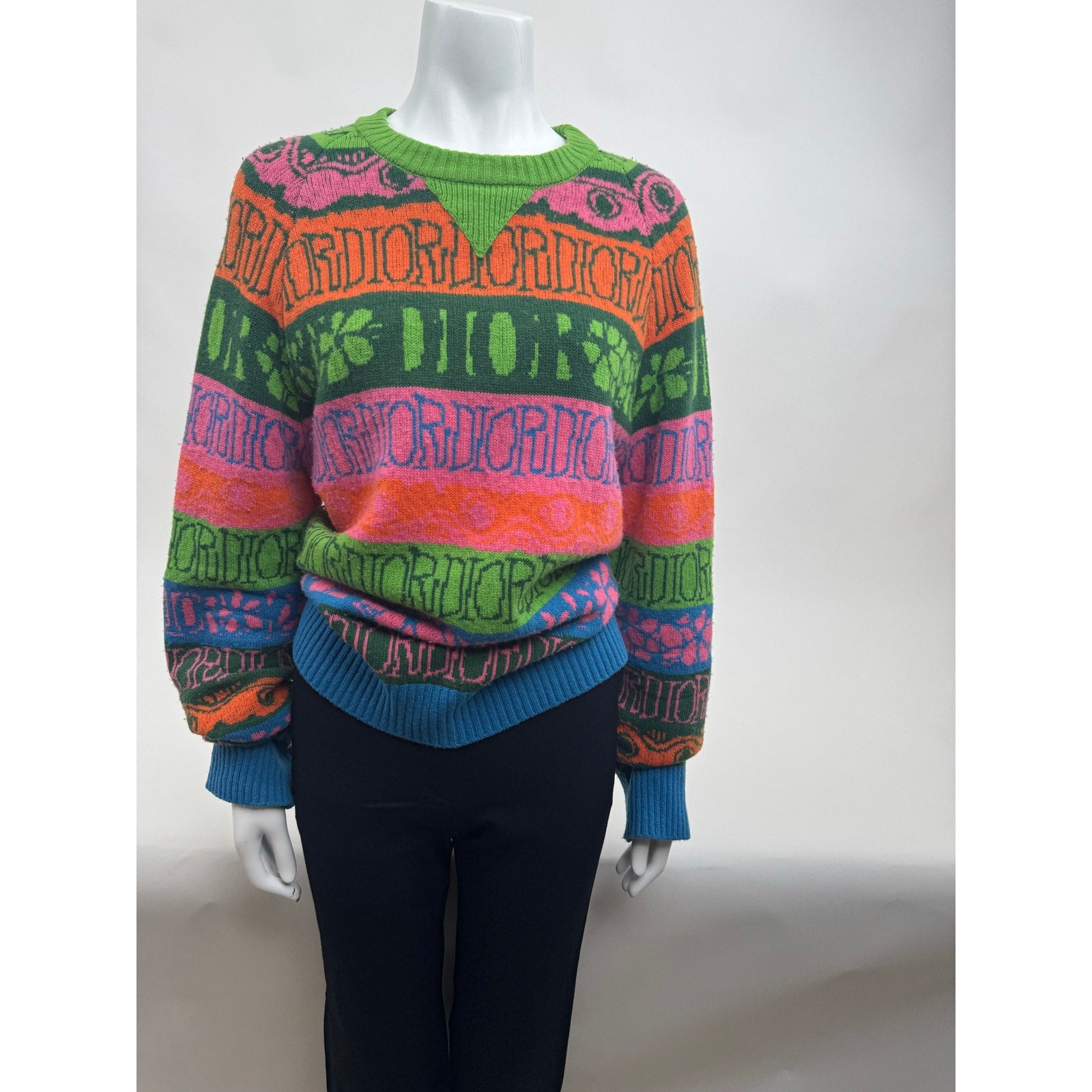 Men's Dior x Stussy Collab Wool Sweater – Oversized Size M Fits Like L