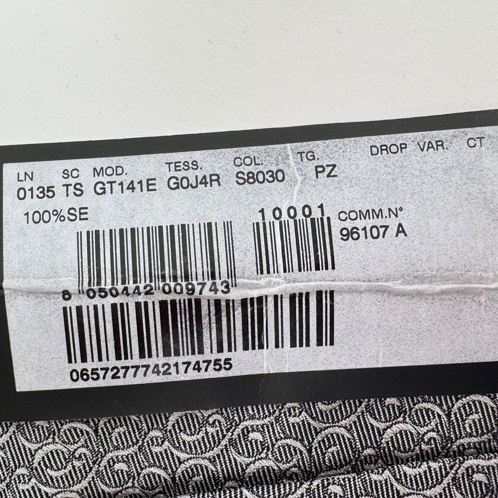 Dolce & Gabbana NWT Men’s Silver Patterned Silk Tie Made in Italy