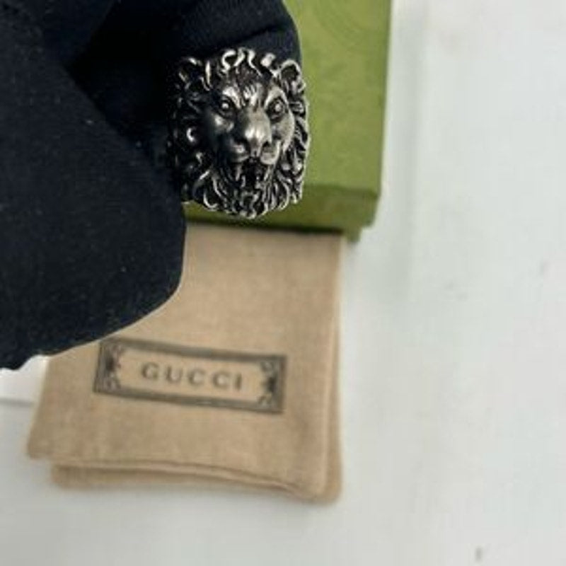 Gucci iconic Lionhead Sterling silver ring made in Italy size 10
