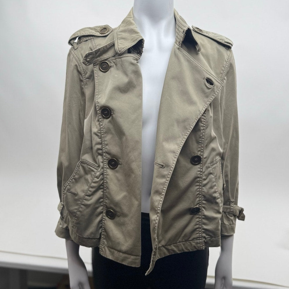 Burberry Brit Women's Khaki Olive-Tone Jacket – Size US 10 (Fits Medium)