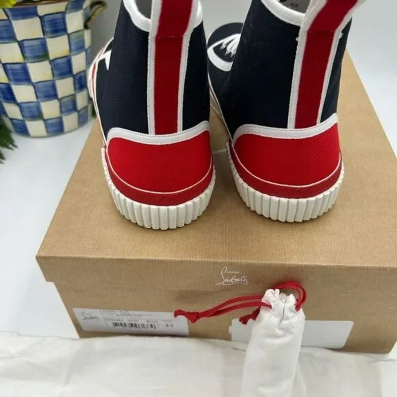 Men's Christian Louboutin, Pedro flat high top sneakers size 44