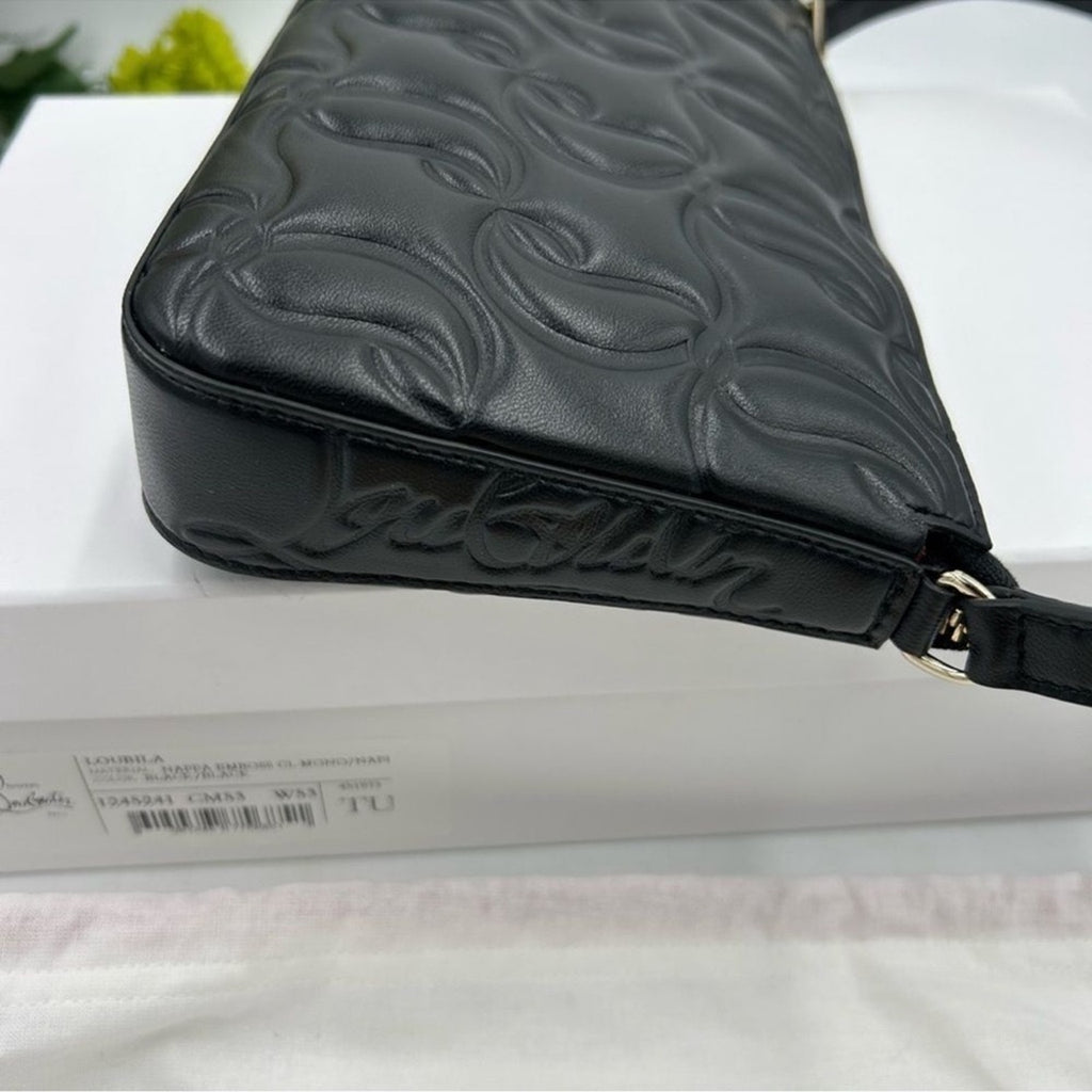 Women's Christian Louboutin shoulder bag CL embossed Napa Leather 
Made in Italy