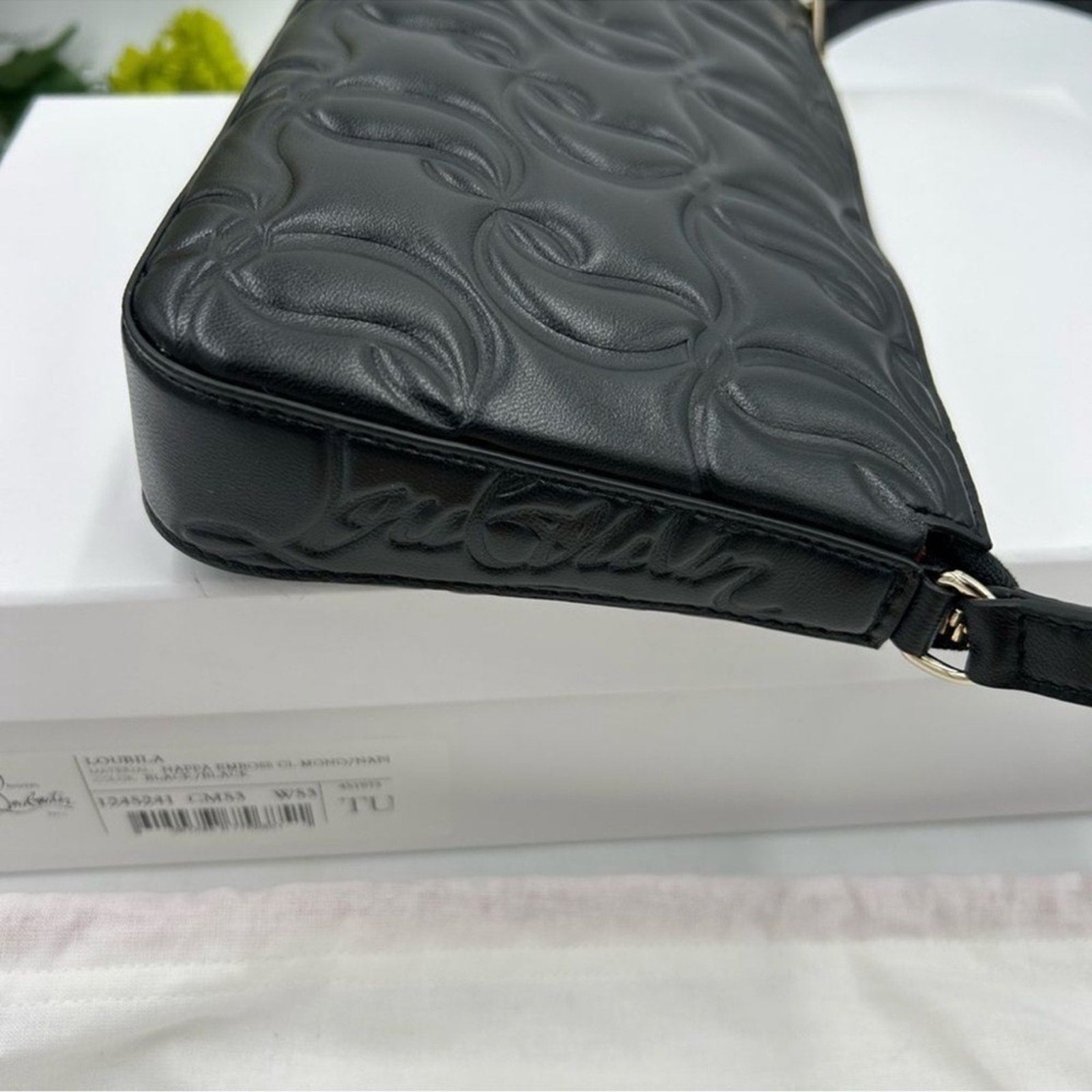 Women's Christian Louboutin shoulder bag CL embossed Napa Leather 
Made in Italy