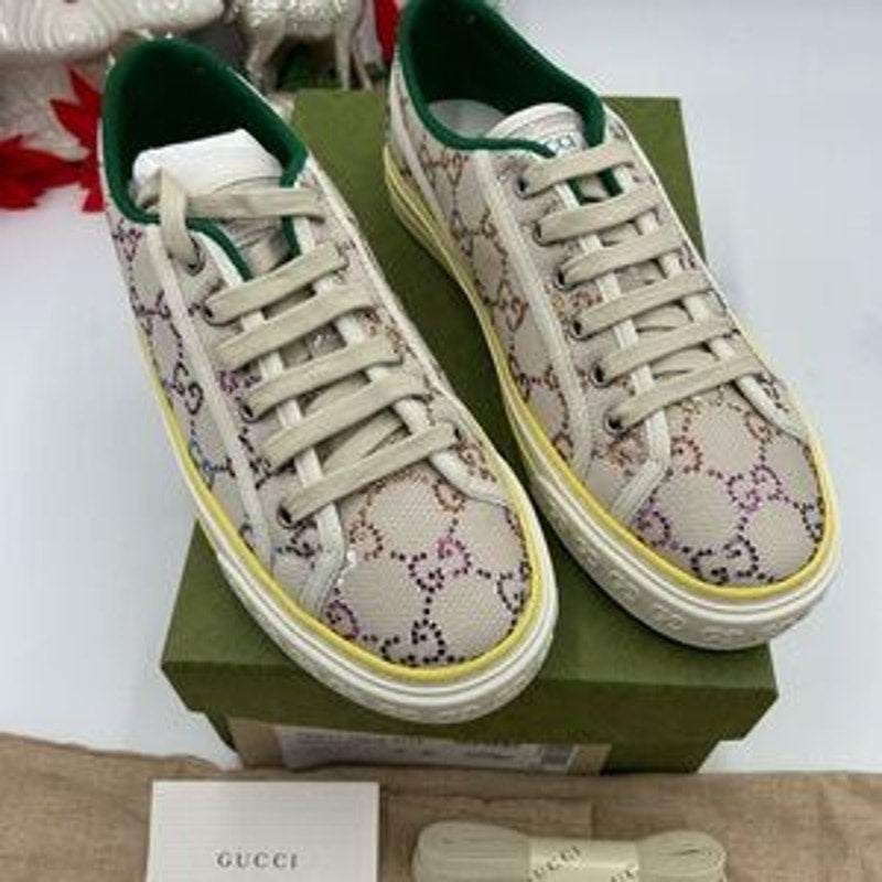 Women's Gucci tennis 1977 low top sneakers in canvas with multicolor crystals 40