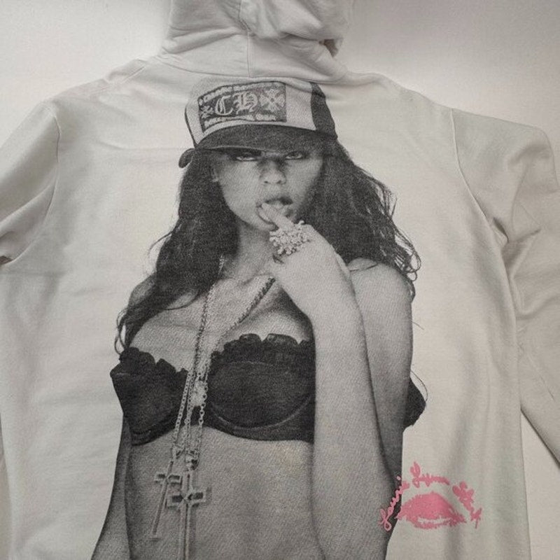 Men's RARE Chrome Hearts x Matty Boy Pink Graphic Hoodie - Oversized Large