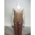 Missoni NWOT Metallic Long Sleeve V-Neck Blouse Size XS